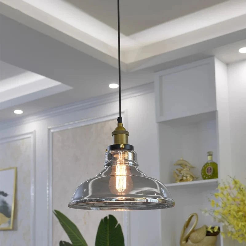 Suspension luminaire verre fumé - ASWAD