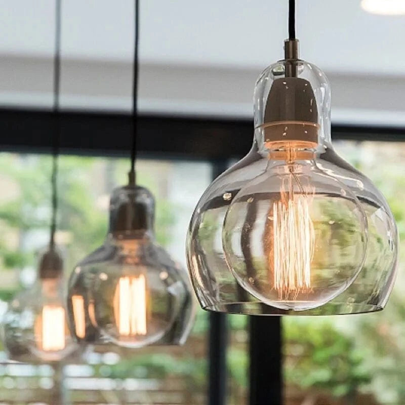 Suspension luminaire verre coloré - MOKY