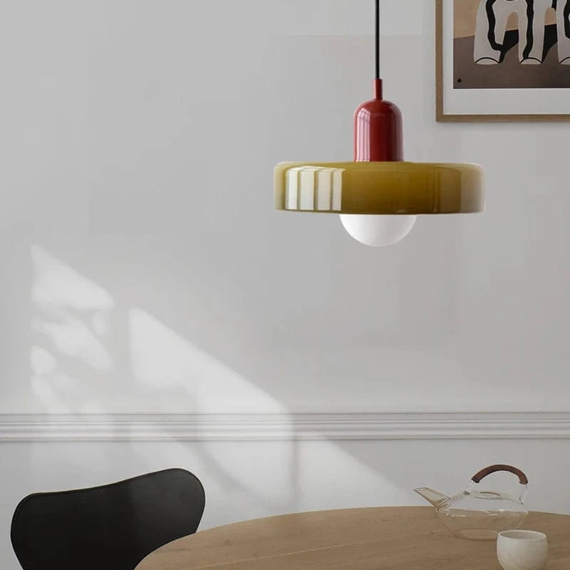 Suspension Design en Verre Coloré Arlequin