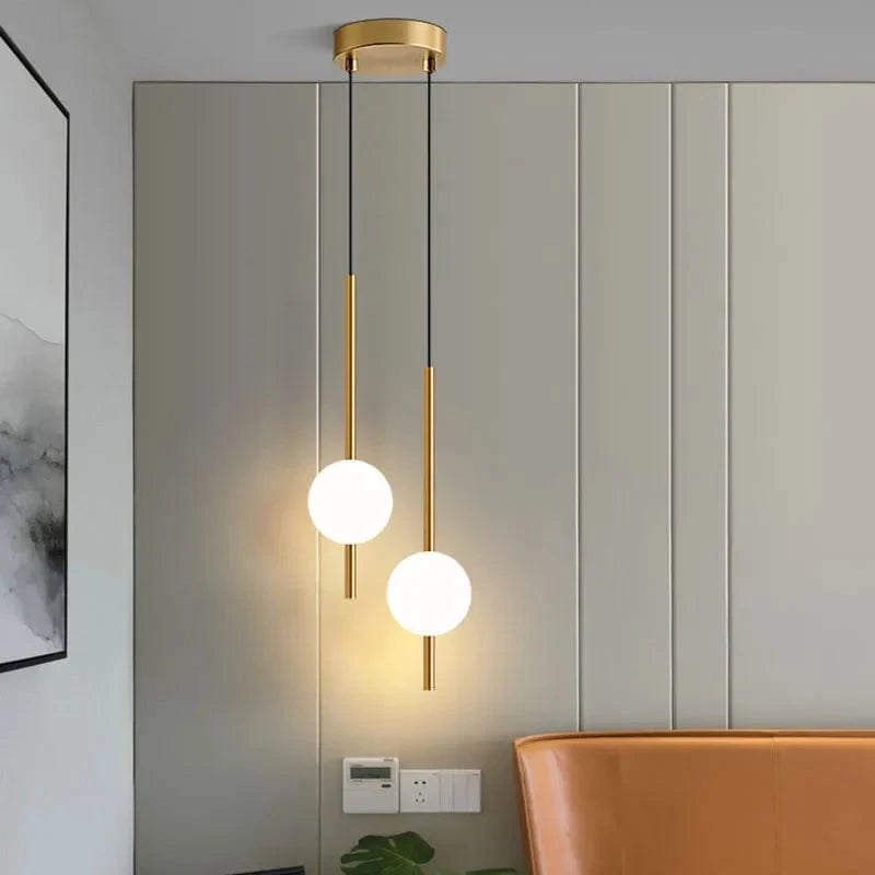 Suspension luminaire design doré - LETO