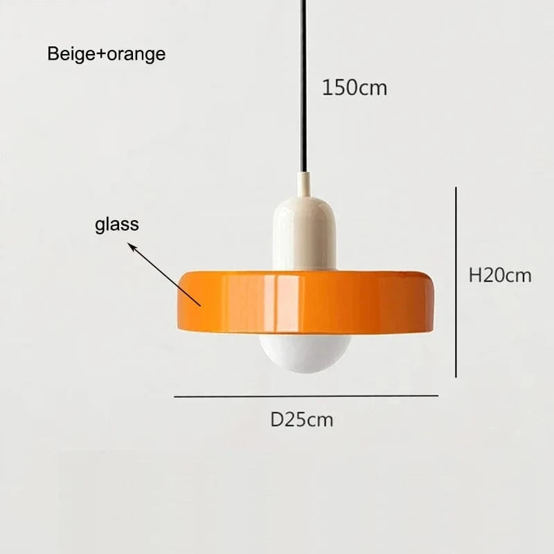 Suspension Design en Verre Coloré Arlequin