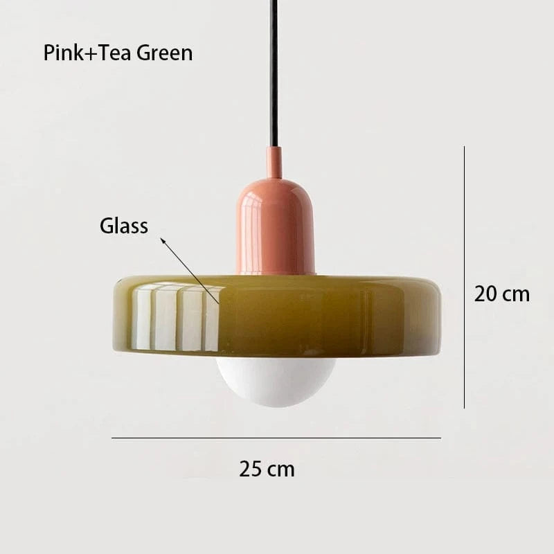 Suspension Design en Verre Coloré Arlequin
