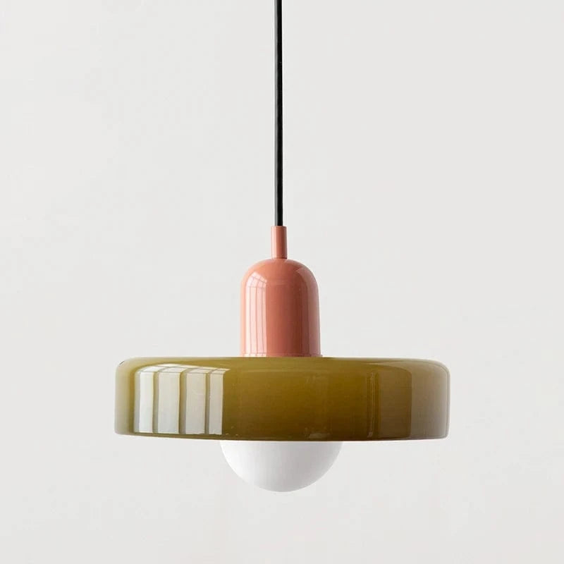 Suspension Design en Verre Coloré Arlequin