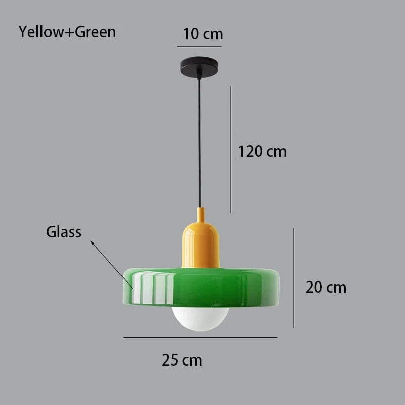 Suspension Design en Verre Coloré Arlequin