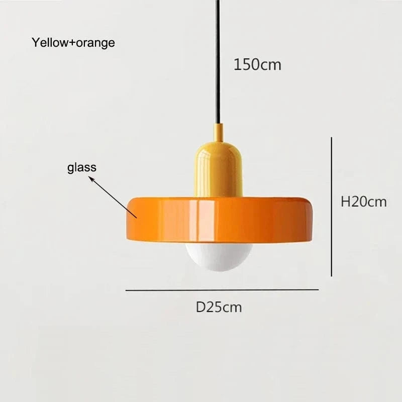 Suspension Design en Verre Coloré Arlequin