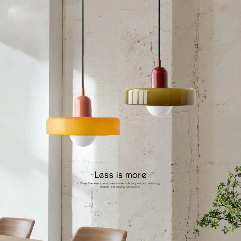Suspension Design en Verre Coloré Arlequin