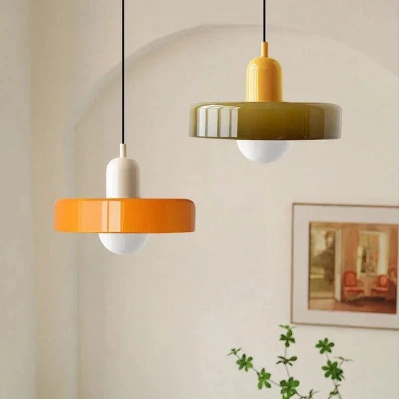 Suspension Design en Verre Coloré Arlequin