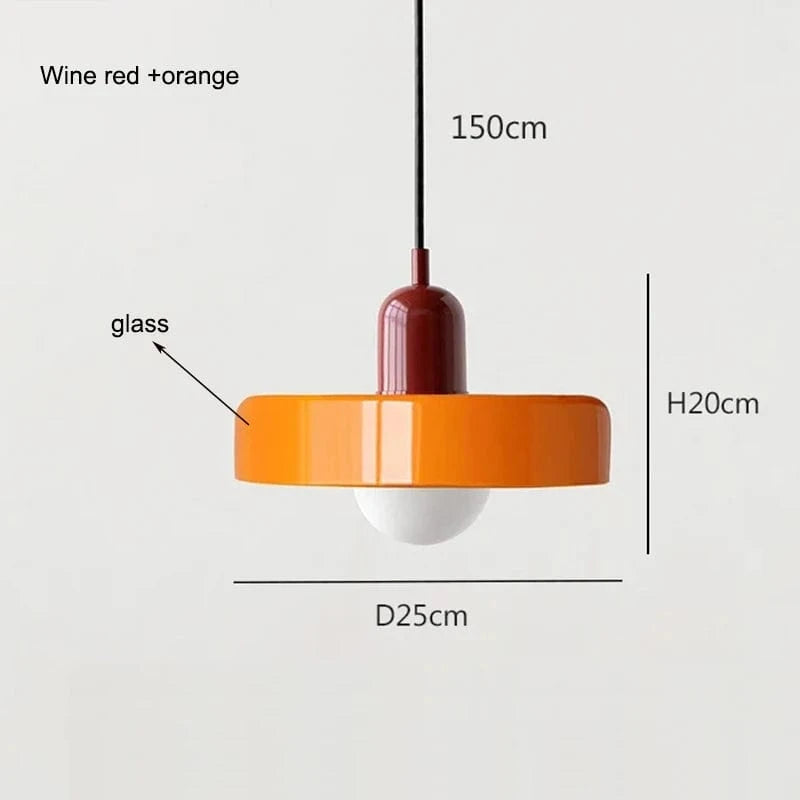 Suspension Design en Verre Coloré Arlequin