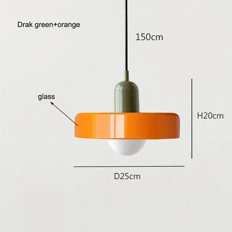 Suspension Design en Verre Coloré Arlequin