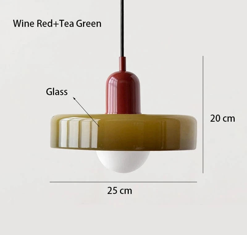 Suspension Design en Verre Coloré Arlequin