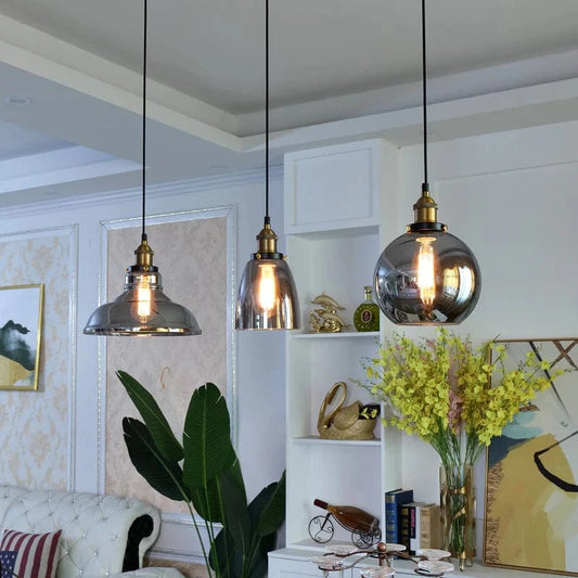 Suspension luminaire verre fumé - ASWAD