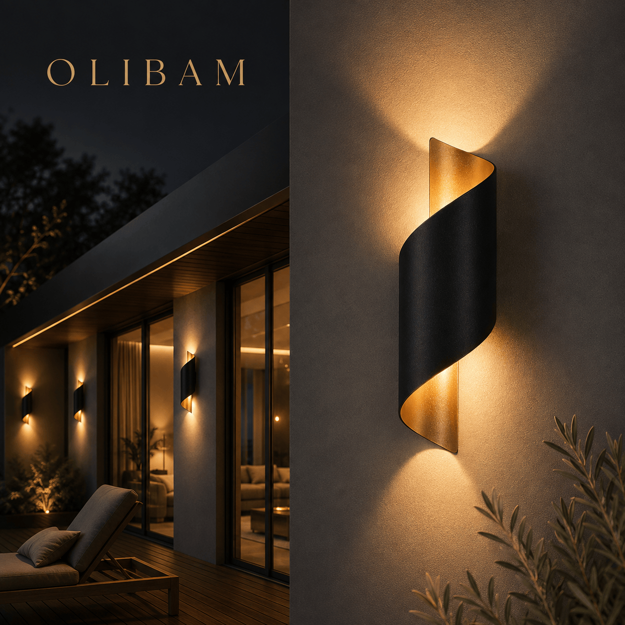 Applique murale extérieure LED VIND – Design spiralé moderne