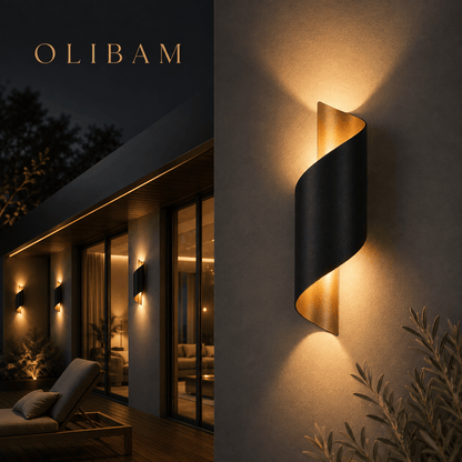 Applique murale extérieure LED VIND – Design spiralé moderne