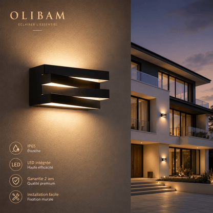 Applique murale extérieure LED KUBIK – Design carré moderne IP65