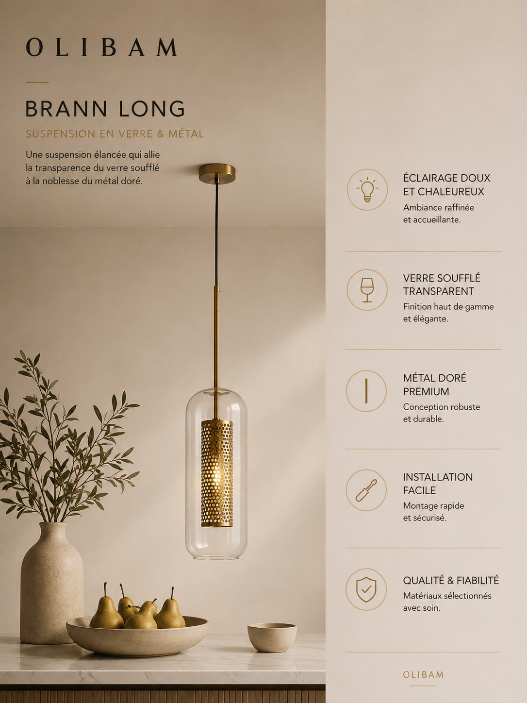 Suspension luminaire LED - Brann