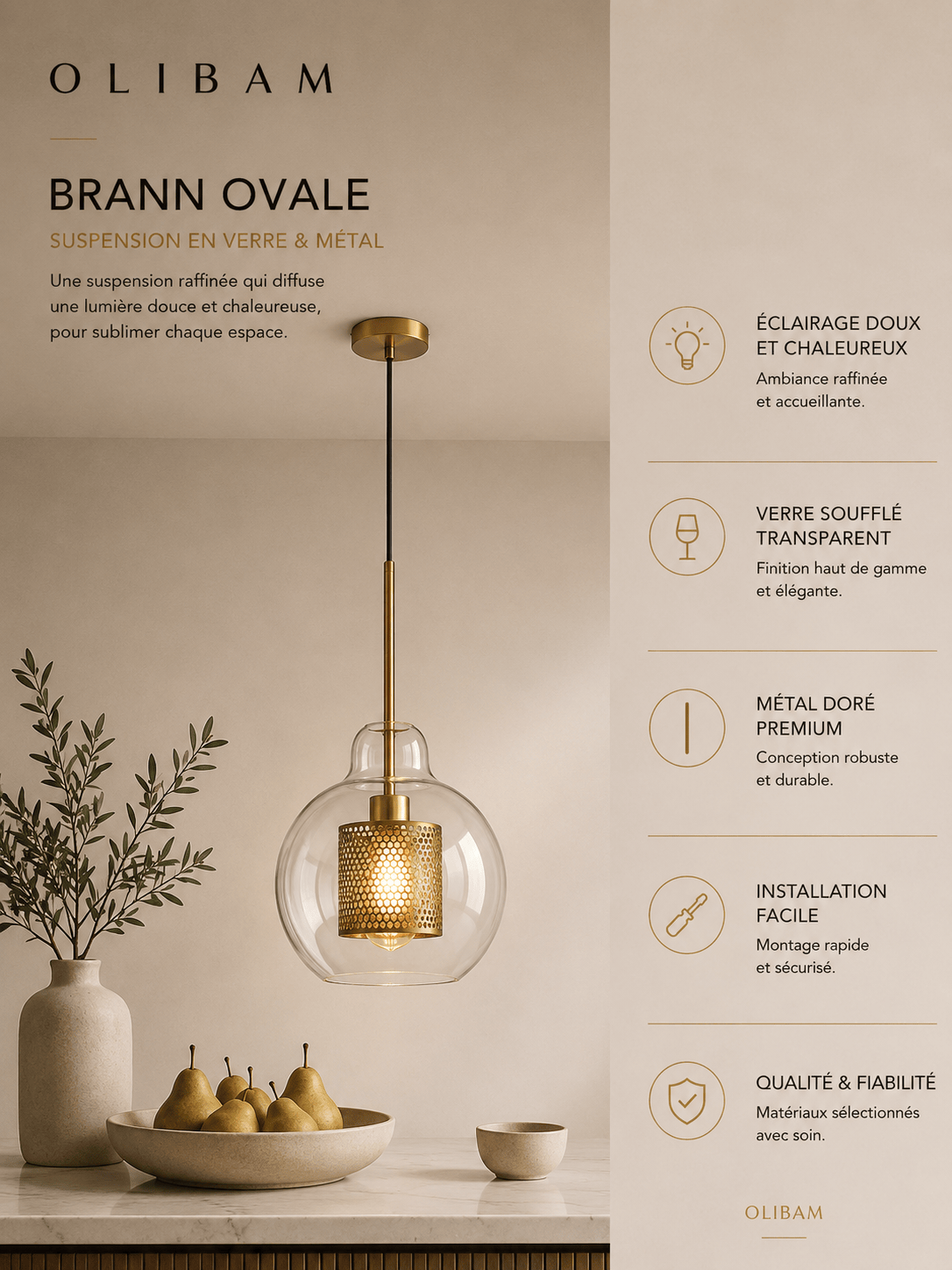 Suspension luminaire LED - Brann