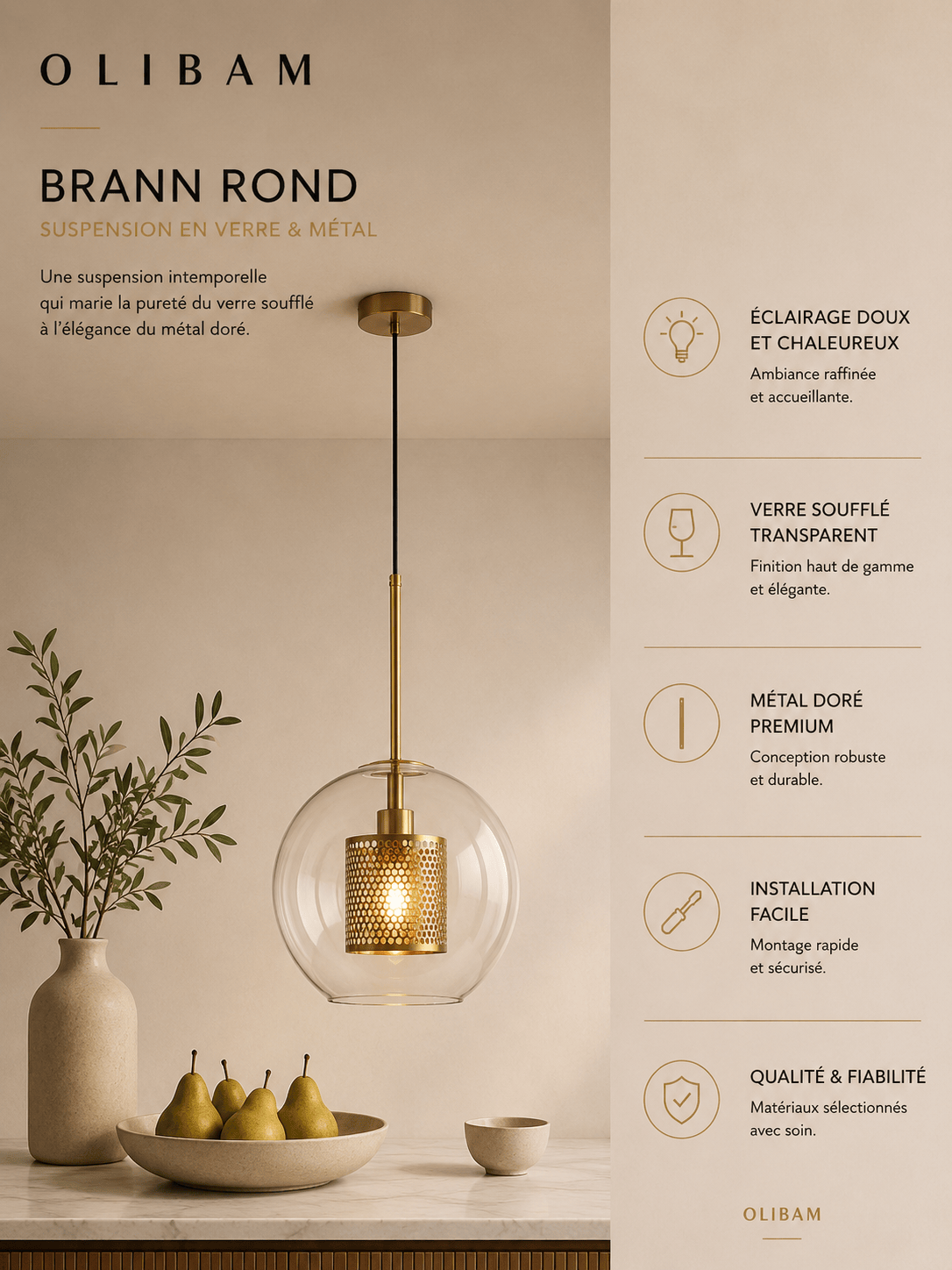 Suspension luminaire LED - Brann