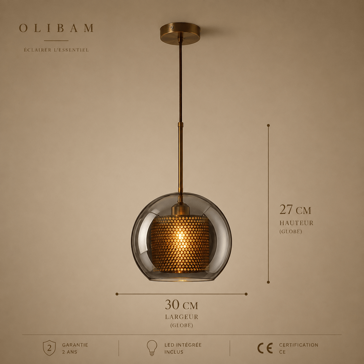Suspension luminaire LED - Grey BRANN