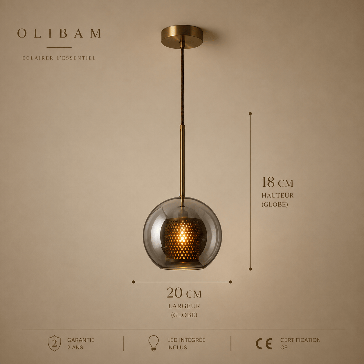 Suspension luminaire LED - Grey BRANN