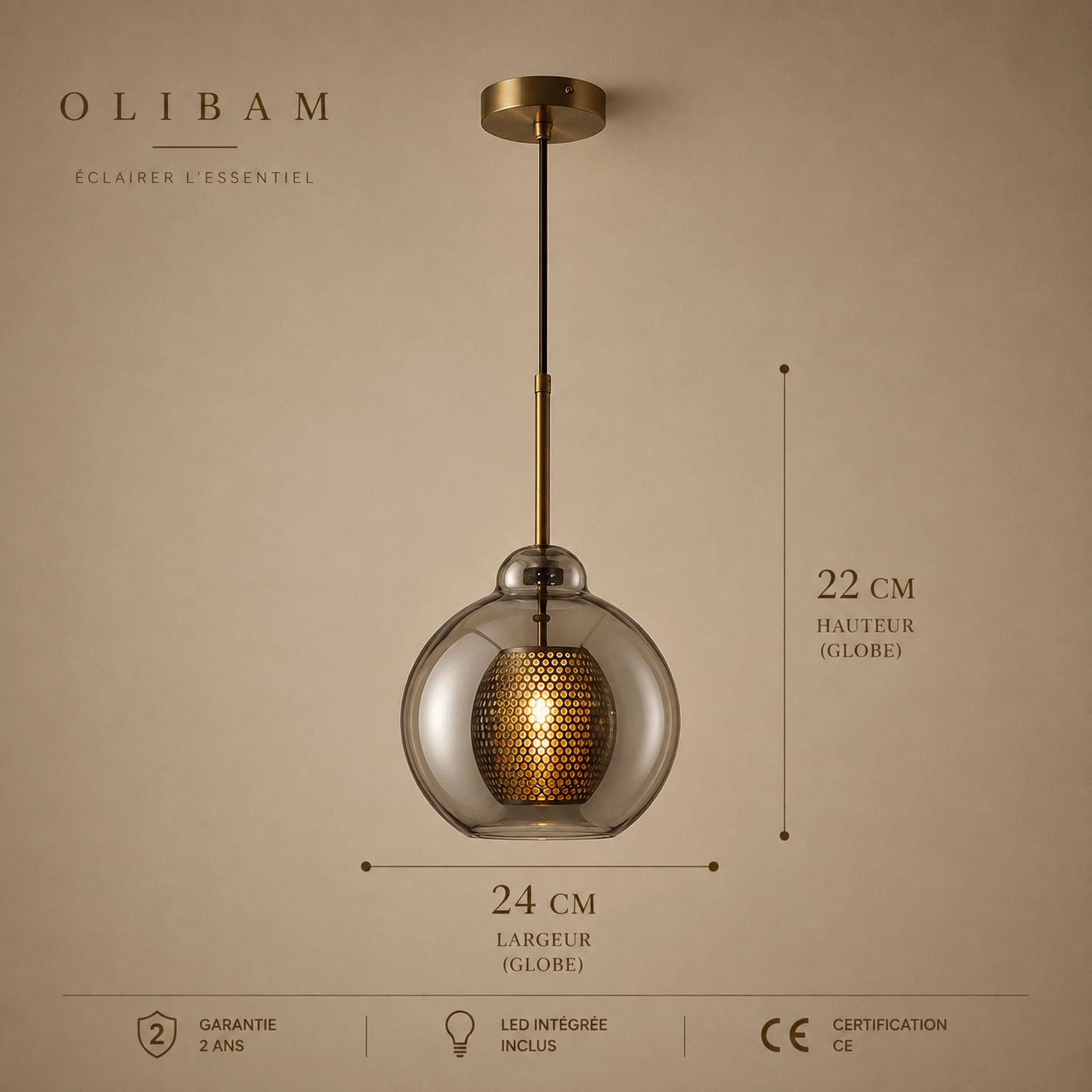 Suspension luminaire LED - Grey BRANN