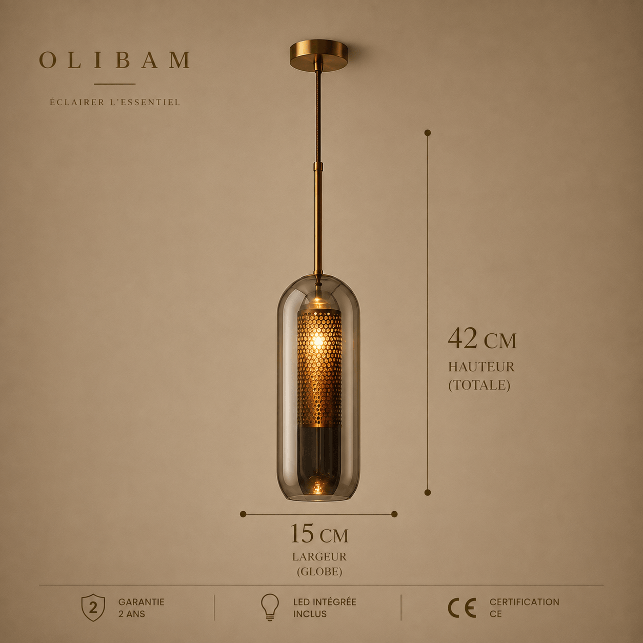 Suspension luminaire LED - Grey BRANN