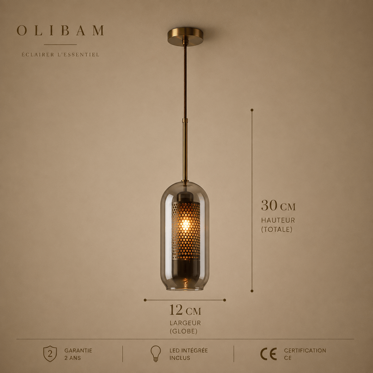 Suspension luminaire LED - Grey BRANN