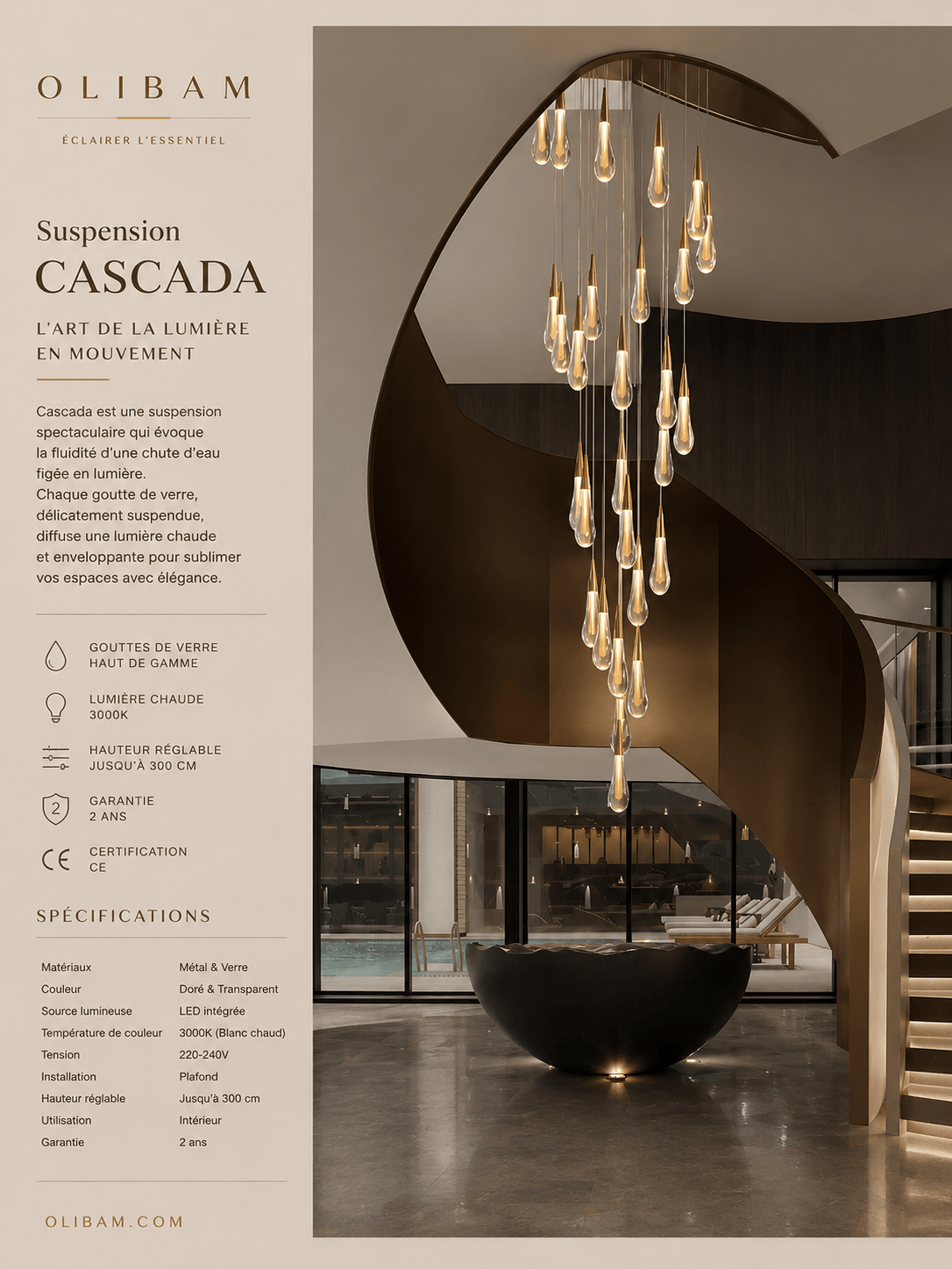 Suspensions luminaires à LED - Rive