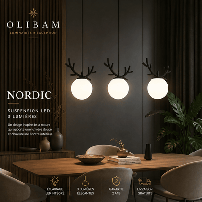 Suspension NORDIC – Suspension 3 lumières au design nordique