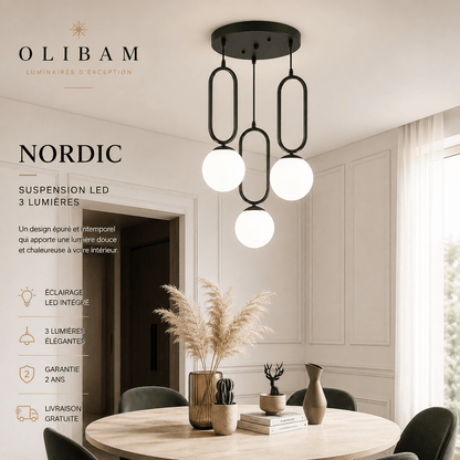 Suspension NORDIC – Suspension 3 lumières au design nordique