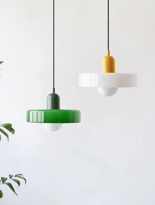 Suspension Design en Verre Coloré Arlequin