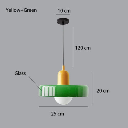 Suspension Design en Verre Coloré Arlequin