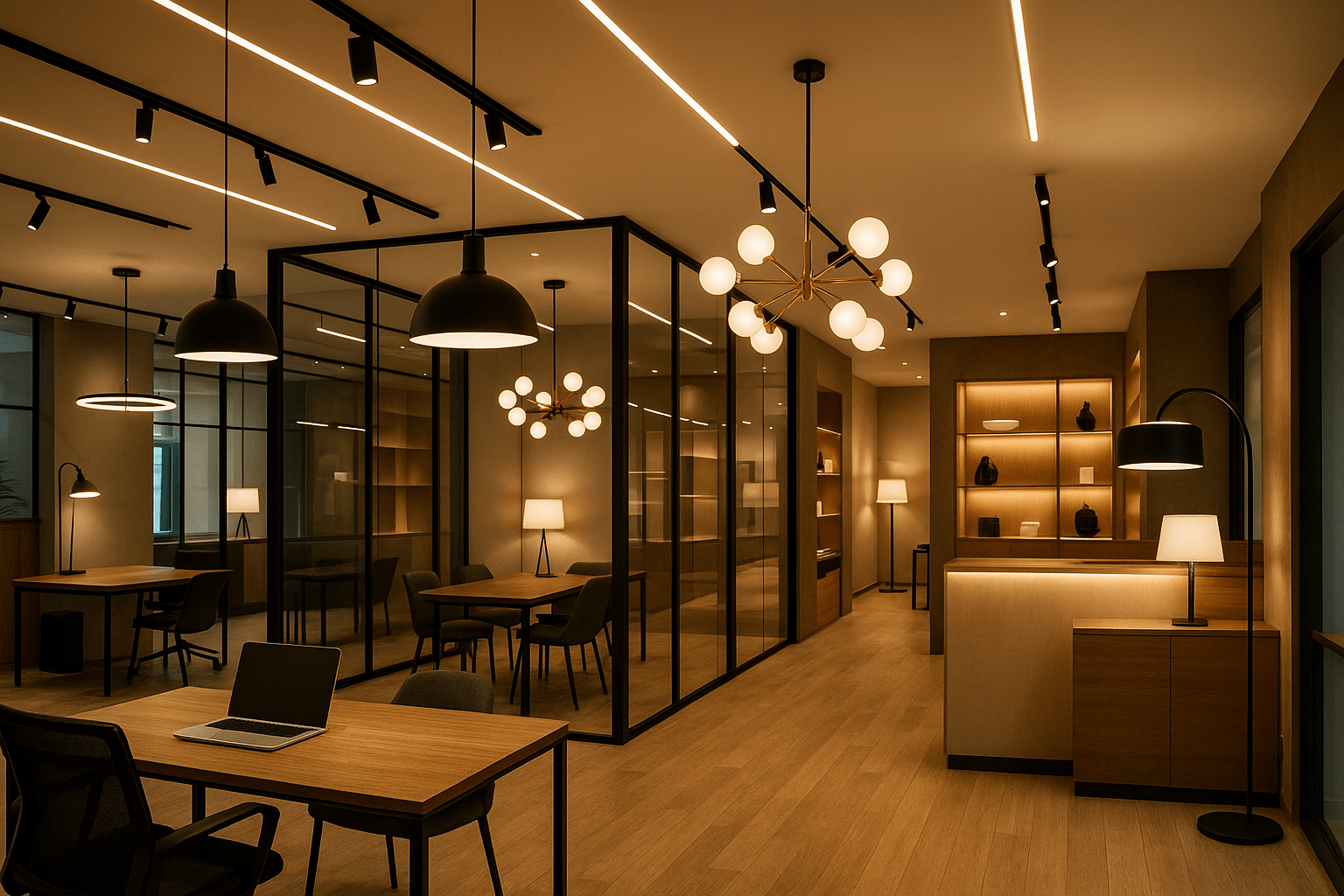Bureaux & Espaces commerciaux avec des luminaires du site shopfy