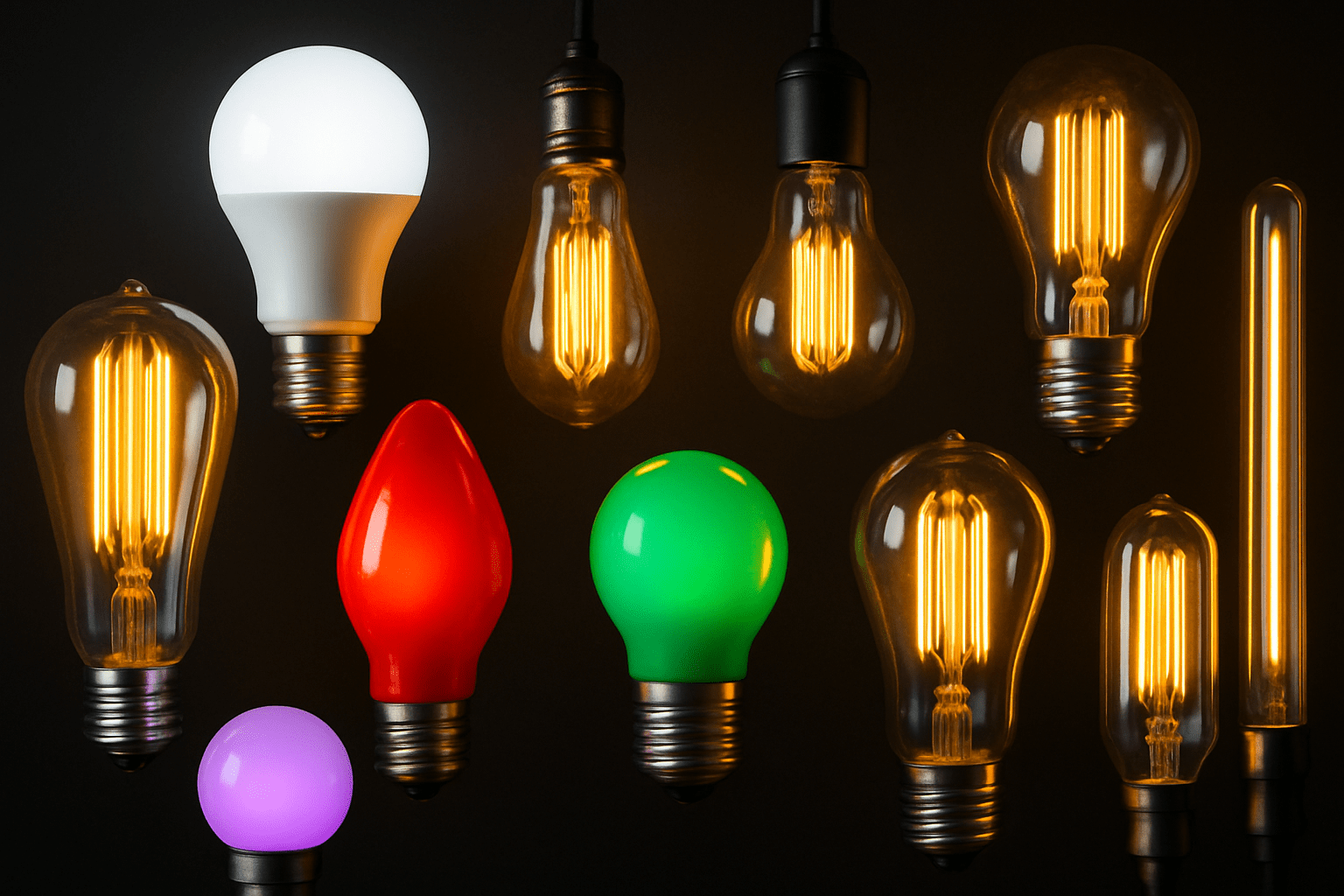 Intensité et couleur de lumière ampoules