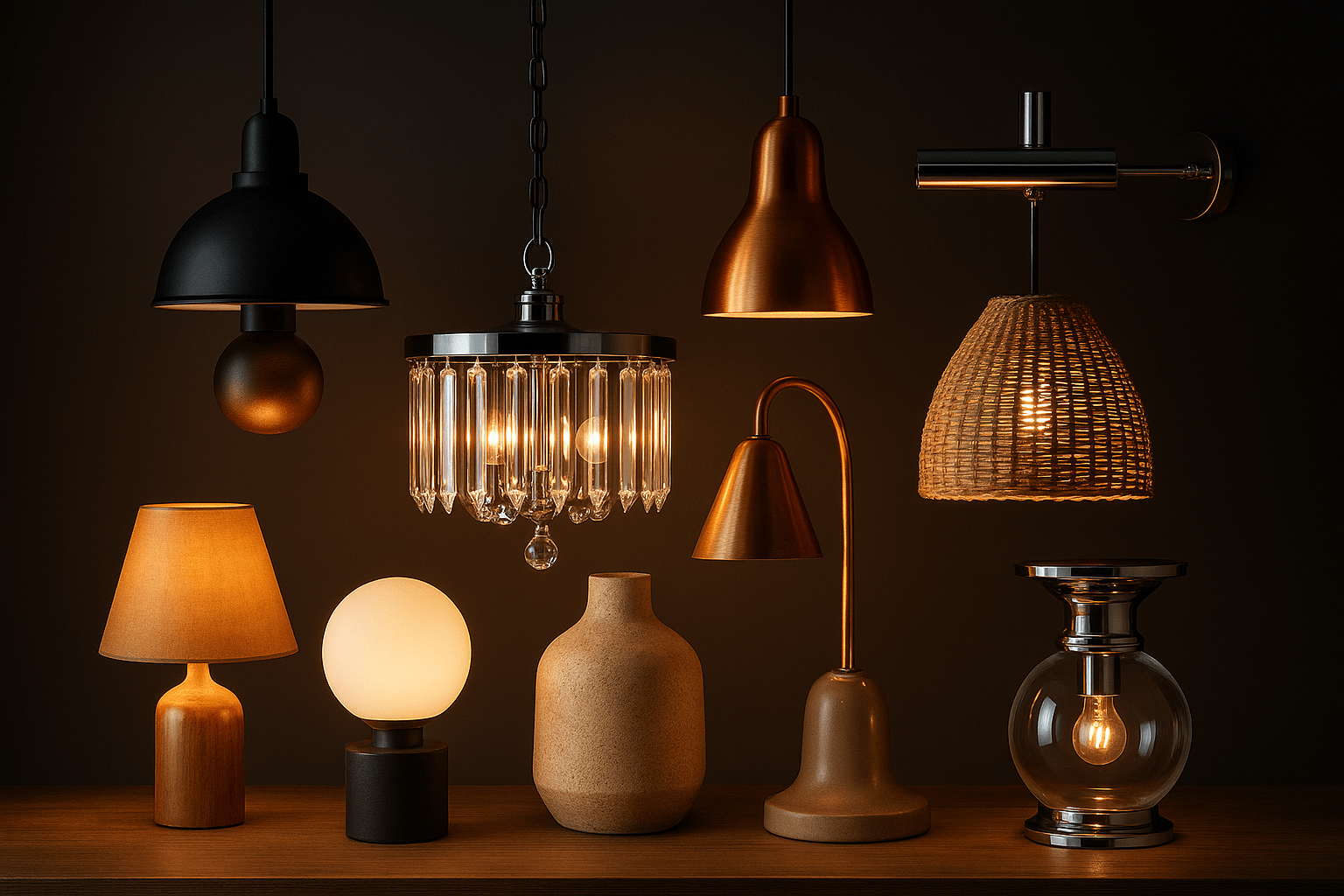 Matériaux et finitions de luminaires selon votre ambiance